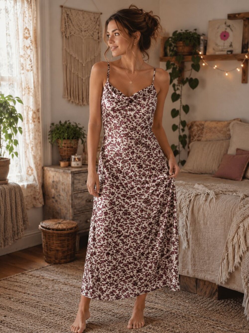 J.Crew Collection Velvet Floral Slip Dress | Luxe Romantic Midi Dress